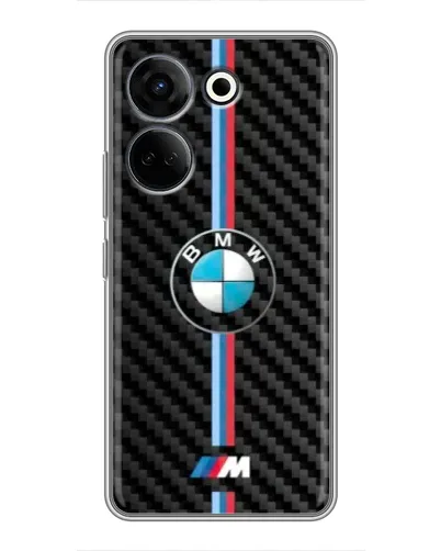 Чехол для TECNO Camon 20 Pro с картинкой «Эмблема BMW и карбон»