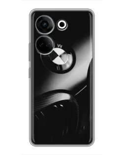 Чехол для TECNO Camon 20 Pro с картинкой «Эмблема BMW — макро»
