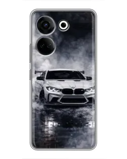Чехол для TECNO Camon 20 Pro с картинкой «BMW сквозь туман»