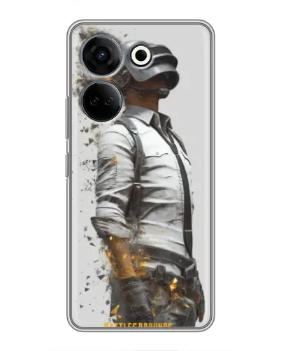 Чехол для TECNO Camon 20 Pro с картинкой «PUBG — боец в пыли»