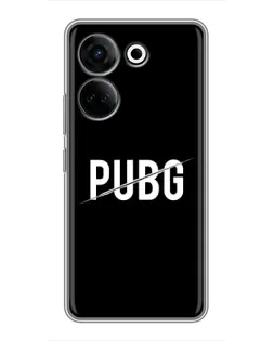 Чехол для TECNO Camon 20 Pro с картинкой «PUBG — белый логотип»