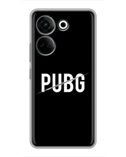 Чехол для TECNO Camon 20 Pro с картинкой «PUBG — белый логотип»