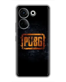 Чехол для TECNO Camon 20 Pro с картинкой «PUBG — золотой логотип»