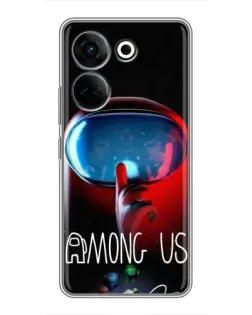 Чехол для TECNO Camon 20 Pro с картинкой «Красный импостер — макро»