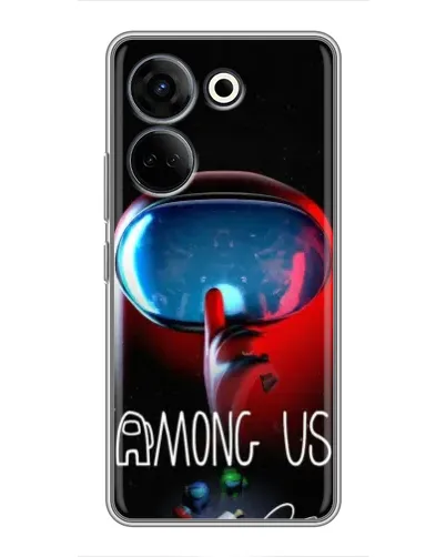 Чехол для TECNO Camon 20 Pro с картинкой «Красный импостер — макро» Чехол для TECNO Camon 20 Pro с картинкой «Красный импостер — макро»