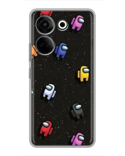 Чехол для TECNO Camon 20 Pro с картинкой «Космический паттерн Among Us»