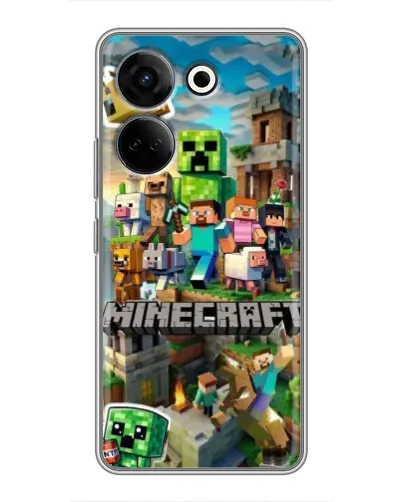 Чехол для TECNO Camon 20 Pro с картинкой «Замок Minecraft»