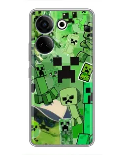 Чехол для TECNO Camon 20 Pro с картинкой «Криперы Minecraft»