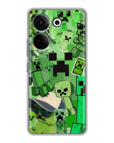 Чехол для TECNO Camon 20 Pro с картинкой «Криперы Minecraft»
