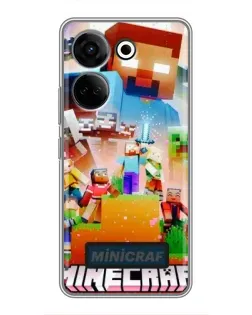Чехол для TECNO Camon 20 Pro с картинкой «Minecraft герои игры»
