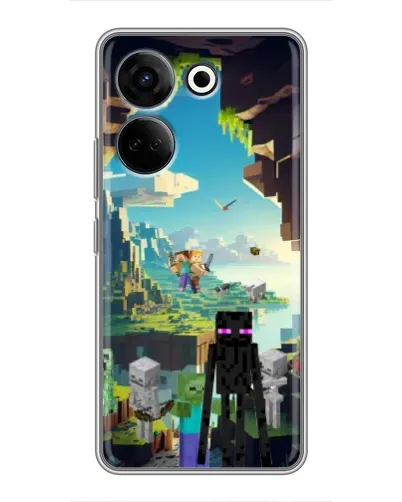 Чехол для TECNO Camon 20 Pro с картинкой «Эндермен в лесу»
