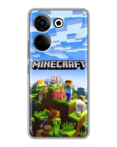 Чехол для TECNO Camon 20 Pro с картинкой «Minecraft классический мир»