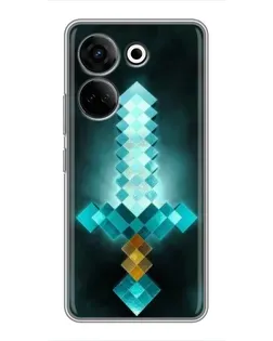 Чехол для TECNO Camon 20 Pro с картинкой «Алмазный меч неон»