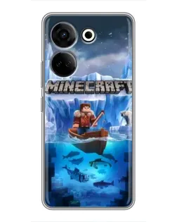 Чехол для TECNO Camon 20 Pro с картинкой «Minecraft ледяной мир»