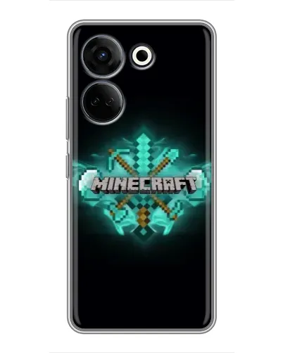 Чехол для TECNO Camon 20 Pro с картинкой «Minecraft Diamond лого»