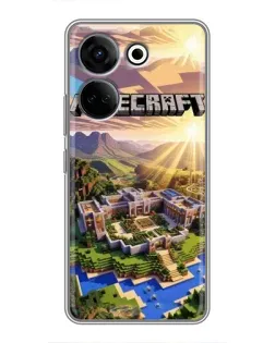 Чехол для TECNO Camon 20 Pro с картинкой «Minecraft панорама»