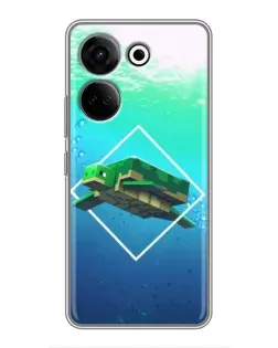 Чехол для TECNO Camon 20 Pro с картинкой «Черепаха Minecraft» Чехол для TECNO Camon 20 Pro с картинкой «Черепаха Minecraft»