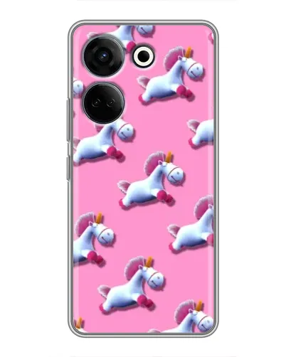 Чехол для TECNO Camon 20 Pro с картинкой «Единороги на розовом»