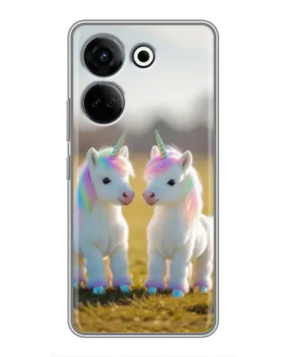 Чехол для TECNO Camon 20 Pro с картинкой «Пара единорогов»