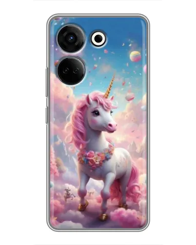 Чехол для TECNO Camon 20 Pro с картинкой «Единорог среди облаков»