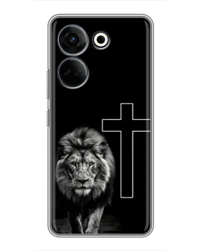 Чехол для TECNO Camon 20 Pro с картинкой «Лев и Крест» Чехол для TECNO Camon 20 Pro с картинкой «Лев и Крест»