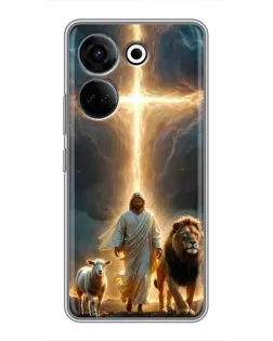 Чехол для TECNO Camon 20 Pro с картинкой «Лев Иуды и Свет»
