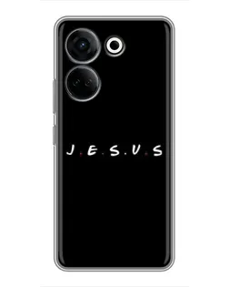 Чехол для TECNO Camon 20 Pro с картинкой «Точки веры J.E.S.U.S.»