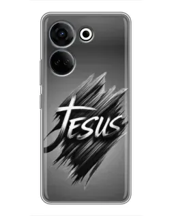 Чехол для TECNO Camon 20 Pro с картинкой «Надпись Jesus Graffiti»