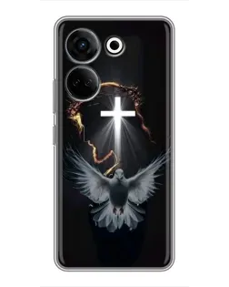 Чехол для TECNO Camon 20 Pro с картинкой «Голубь и Свет»
