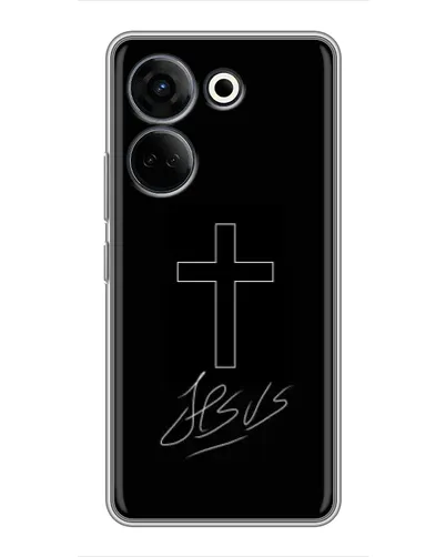Чохол для TECNO Camon 20 Pro з картинкою «Графічний хрест Jesus» Чохол для TECNO Camon 20 Pro з картинкою «Графічний хрест Jesus»