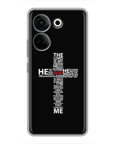 Чохол для TECNO Camon 20 Pro з картинкою «Текстовий хрест» Чохол для TECNO Camon 20 Pro з картинкою «Текстовий хрест»
