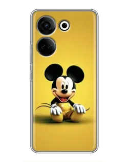 Чехол для TECNO Camon 20 Pro с картинкой «Микки на желтом»