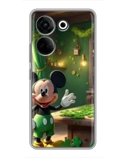 Чехол для TECNO Camon 20 Pro с картинкой «Микки в мастерской»