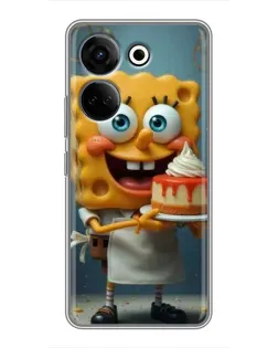 Чехол для TECNO Camon 20 Pro с картинкой «Повар Спанч Боб»