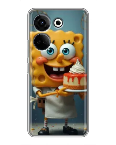 Чехол для TECNO Camon 20 Pro с картинкой «Повар Спанч Боб»