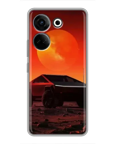 Чехол для TECNO Camon 20 Pro с картинкой «Cybertruck на Марсе»