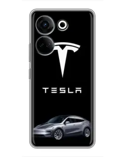 Чехол для TECNO Camon 20 Pro с картинкой «Tesla Model Y»