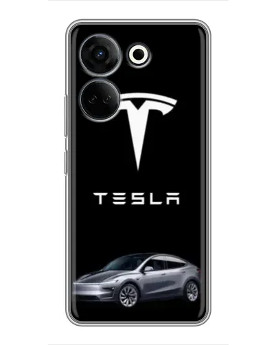 Чехол для TECNO Camon 20 Pro с картинкой «Tesla Model Y»