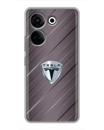 Чехол для TECNO Camon 20 Pro с картинкой «Металлическая текстура Tesla»