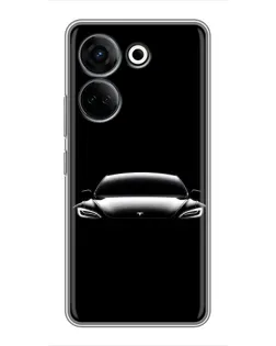 Чехол для TECNO Camon 20 Pro с картинкой «Фары Tesla Night»