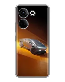 Чехол для TECNO Camon 20 Pro с картинкой «Cybertruck в пустыне»