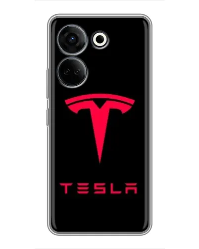 Чехол для TECNO Camon 20 Pro с картинкой «Tesla Red Logo»