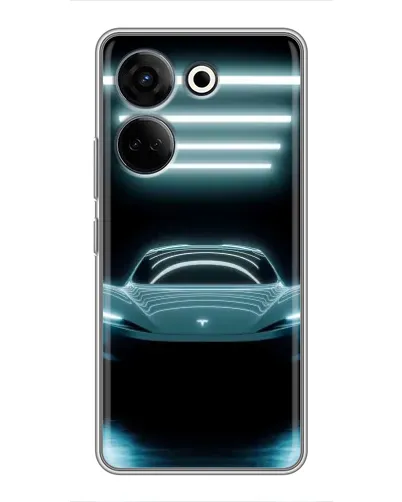 Чехол для TECNO Camon 20 Pro с картинкой «Tesla в неоне»