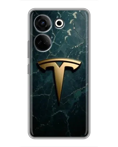 Чехол для TECNO Camon 20 Pro с картинкой «Мраморная Tesla Gold»