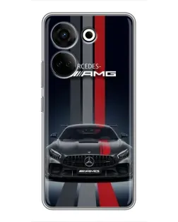 Чехол для TECNO Camon 20 Pro с картинкой «Mercedes — белый карбон» Чехол для TECNO Camon 20 Pro с картинкой «Mercedes — белый карбон»