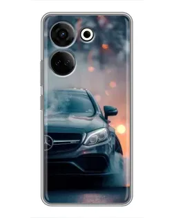 Чехол для TECNO Camon 20 Pro с картинкой «Mercedes — ночной город»