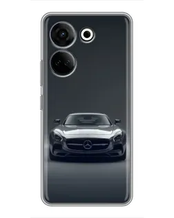 Чехол для TECNO Camon 20 Pro с картинкой «Mercedes на черном»
