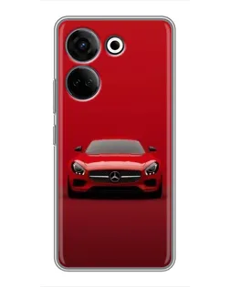 Чехол для TECNO Camon 20 Pro с картинкой «Красный Mercedes AMG»