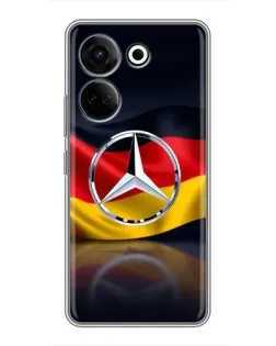 Чехол для TECNO Camon 20 Pro с картинкой «Mercedes — флаг Германии»