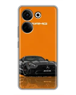 Чехол для TECNO Camon 20 Pro с картинкой «Оранжевый Mercedes AMG»